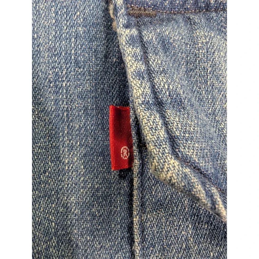 Levis Mens Slim Fit Denim Western Pearl Snap Shirt Blue Patch 65819-0042 Medium